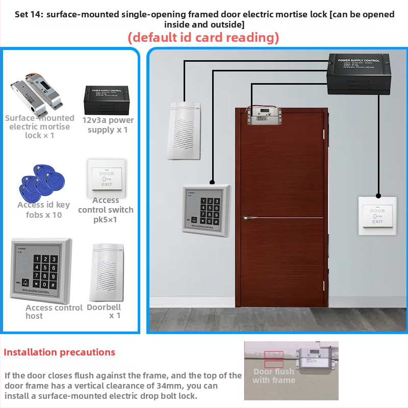 Jednodverová kontrola prístupu s ID kartou, autentifikácia heslom, digitálna klávesnica, elektromagnetický zámok (Model M1)