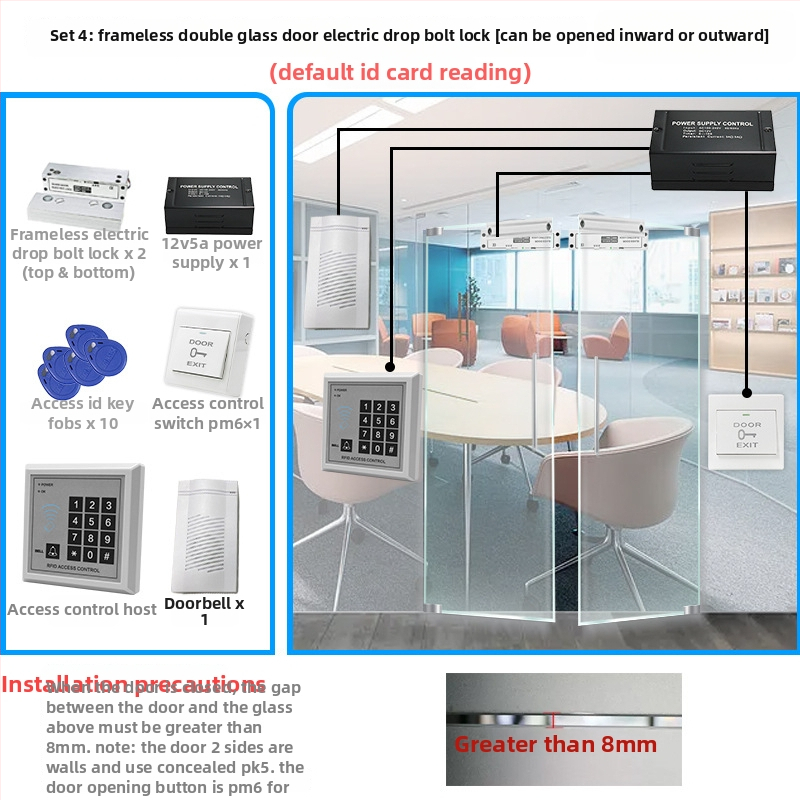 Vienos durų prieigos valdymo įrenginys, modelis M1, ID kortelių skaitytuvas, autentifikavimas kortele ir slaptažodžiu, atmintis 1000, maitinimas 36