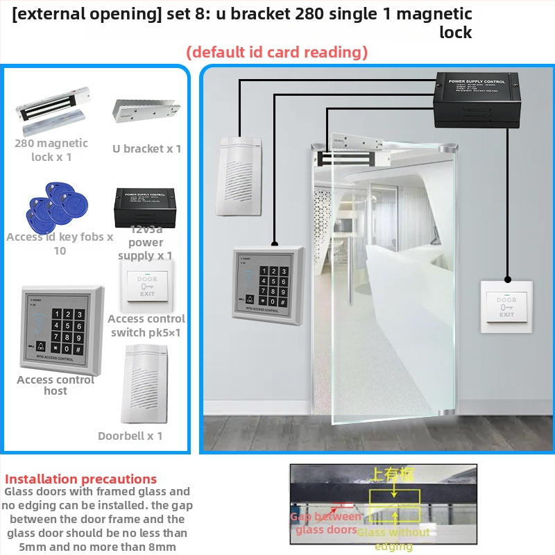 Vienos durų prieigos valdymo įrenginys, modelis M1, ID kortelių skaitytuvas, autentifikavimas kortele ir slaptažodžiu, atmintis 1000, maitinimas 36