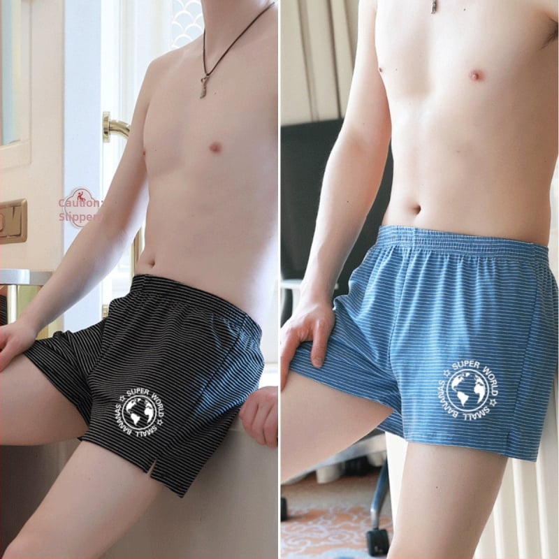 Medvilninės pižaminės kelnės, dryžuotos, kvėpuojančios, megzti, su vidutiniu juosmens aukščiu