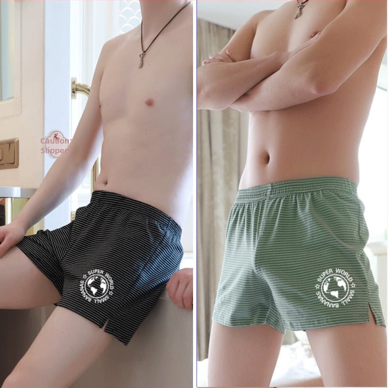 Medvilninės pižaminės kelnės, dryžuotos, kvėpuojančios, megzti, su vidutiniu juosmens aukščiu