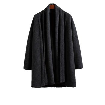 Μεσαίου μήκους παλτό σε κινεζικό στυλ, χωρίς κουκούλα, χειμώνας