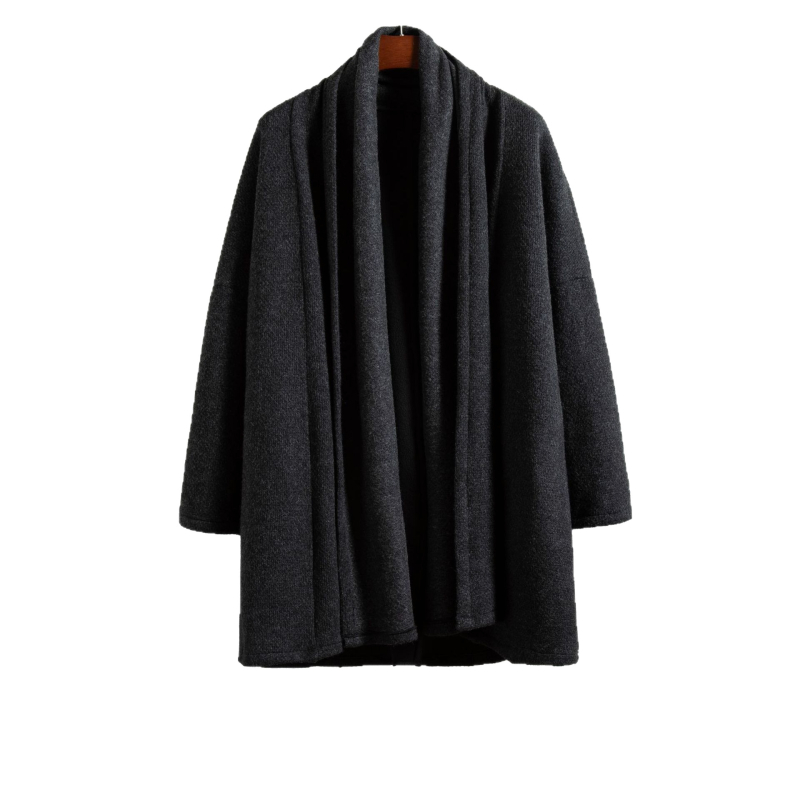 Μεσαίου μήκους παλτό σε κινεζικό στυλ, χωρίς κουκούλα, χειμώνας