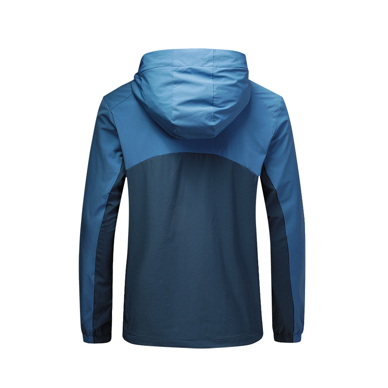 Ανοιξιάτικο εξωτερικό αθλητικό μπουφάν – unisex, με αποσπώμενη κουκούλα, Nylon-Spandex ελαστικό ύφασμα, διαπνέον και γρήγορο στέγνωμα