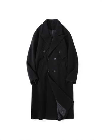 Kaput od poliestera, dvostruko kopčanje, rever, srednje dužine