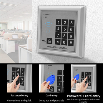 Система за контрол на достъпа за една врата с четец на карта и парола, цифрова клавиатура, електромагнитно заключване и електрическа брава, модел M1