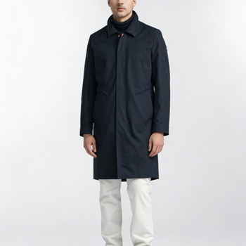 Ανδρικό μπουφάν μεσαίου μήκους από βαμβακοπολυεστερική σύνθεση, φερμουάρ μπροστά, πέτο-φόρου, πλαϊνές τσέπες, μονόχρωμο, άνοιξη-φθινόπωρο, αστικός καθημερινός στυλ