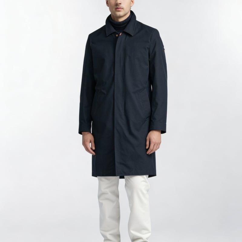 Ανδρικό μπουφάν μεσαίου μήκους από βαμβακοπολυεστερική σύνθεση, φερμουάρ μπροστά, πέτο-φόρου, πλαϊνές τσέπες, μονόχρωμο, άνοιξη-φθινόπωρο, αστικός καθημερινός στυλ