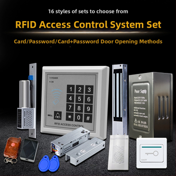 Система за контрол на достъпа за една врата с четец на карта и парола, цифрова клавиатура, електромагнитно заключване и електрическа брава, модел M1