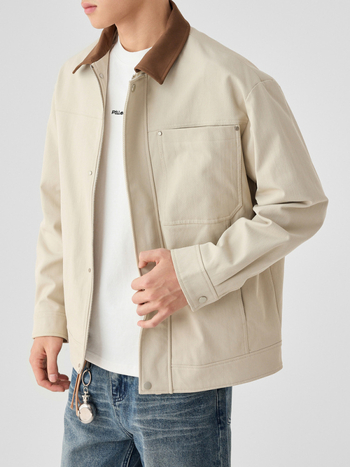 Ανδρικό σακάκι με πέτο, μινιμαλιστικό στυλ, φερμουάρ, 100% πολυεστέρας