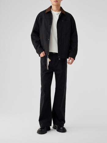 Ανδρικό σακάκι με πέτο, μινιμαλιστικό στυλ, φερμουάρ, 100% πολυεστέρας