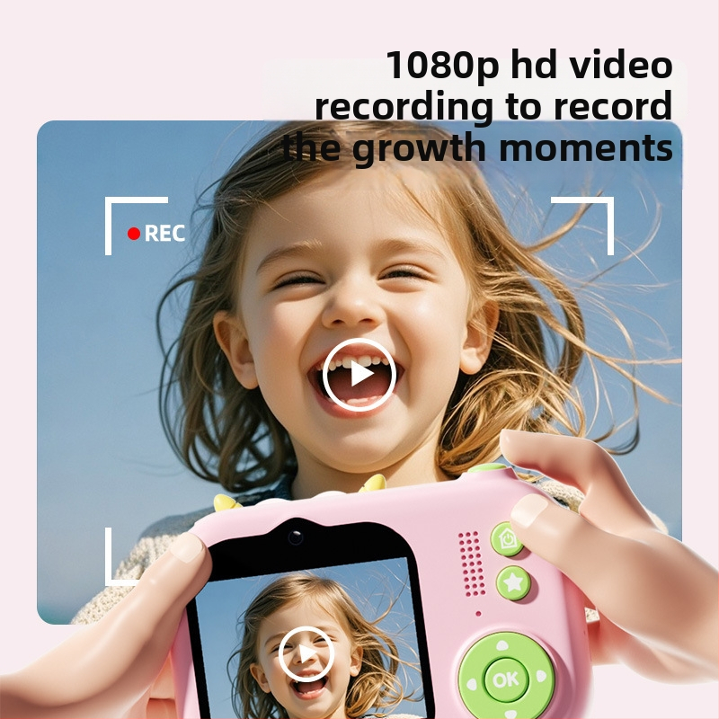 Lelefish bērnu kamera – uzņem fotogrāfijas un video, 4–6 gadu vecuma bērniem, plastmasas rotaļlieta, redzes attīstība, intelektuālā attīstība un roku-acu koordinācija