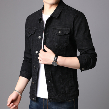 Мъжко яке с яка, памучно-полиестерова смес (68.8% памук / 30% полиестер / 1.2% еластан), солиден модел, реглан ръкави, еднобортно закопчаване, подплата 100% полиестер, пролет-есен 2024, свободен стил