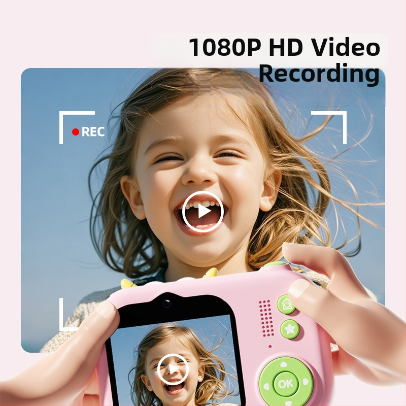 Lelefish bērnu kamera — fotografē un videoieraksta; vecums 4–6 gadi; plastmasas korpuss; veicina redzes un kognitīvo attīstību, roku-acu koordināciju.