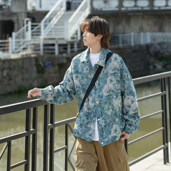 Muška vintage jakna s reverom, slobodan kroj, jednostruko zatvaranje, poliester, otporna na vjetar