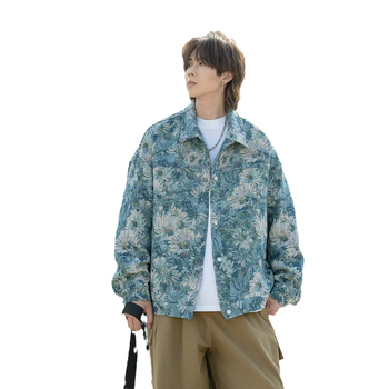 Muška vintage jakna s reverom, slobodan kroj, jednostruko zatvaranje, poliester, otporna na vjetar