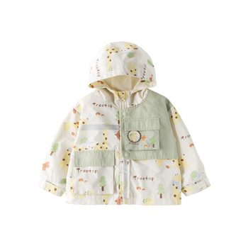 Dječja jakna s kapuljačom, unisex, jesen, poliester