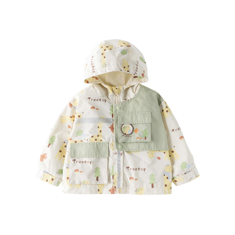 Dječja jakna s kapuljačom, unisex, jesen, poliester