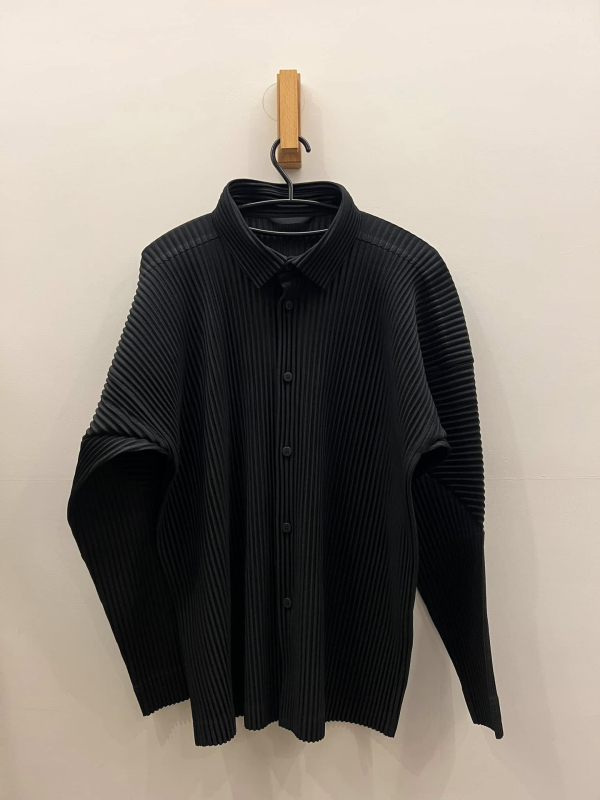 Geacă de bărbați cu pliuri, guler înalt, fermoar, croială lejeră, stil japonez