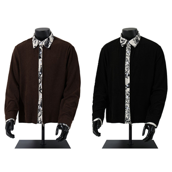 Tkpa Vintage jachetă dublu față, cu fermoar decorativ și design de colaj, material poliester respirabil, pentru bărbați și femei