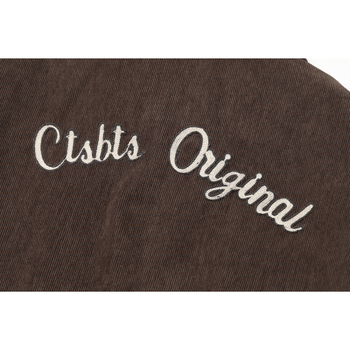 Jachetă din corduroy cu rever, fermoar în față, croială lejeră, mâneci lungi