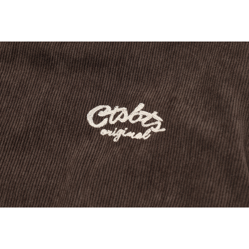 Jachetă din corduroy cu rever, fermoar în față, croială lejeră, mâneci lungi