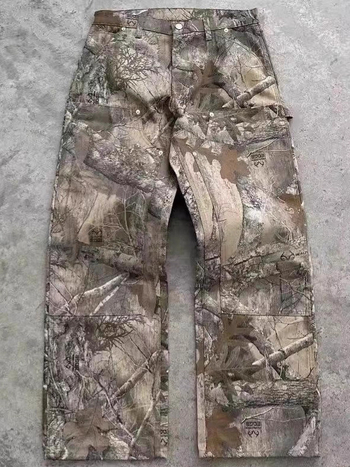 Pánska outdoor bunda s kamuflážnym 3D vzorom, golier, zips, voľný strih (jar–jeseň)