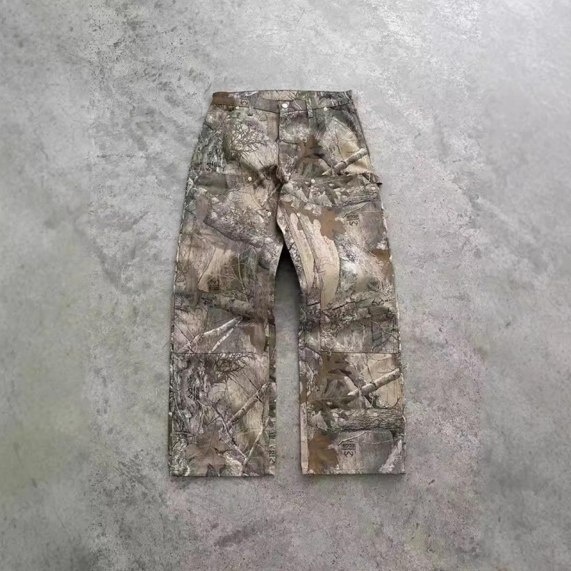 Pánska outdoor bunda s kamuflážnym 3D vzorom, golier, zips, voľný strih (jar–jeseň)