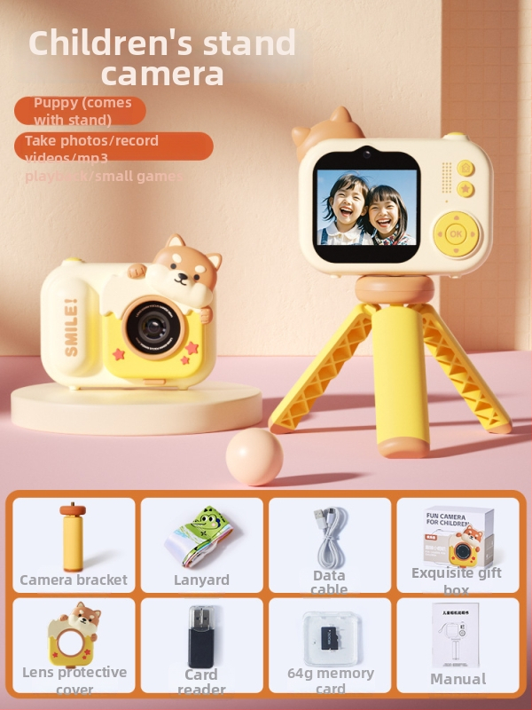 Lelefish bērnu kamera fotografēšanai un video uzņemšanai, plastmasas rotaļlieta bērniem vecumā 4–6 gadi, veicina redzi un roku-acu koordināciju