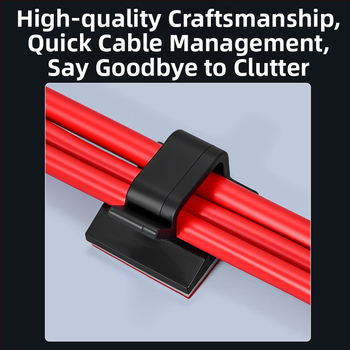 Skaidrs kabelu vadības klips ar līmējošu pamatu, piemērots tīkla kabeliem un uzņēmuma LAN