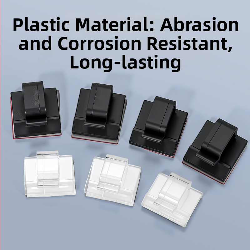 Skaidrs kabelu vadības klips ar līmējošu pamatu, piemērots tīkla kabeliem un uzņēmuma LAN