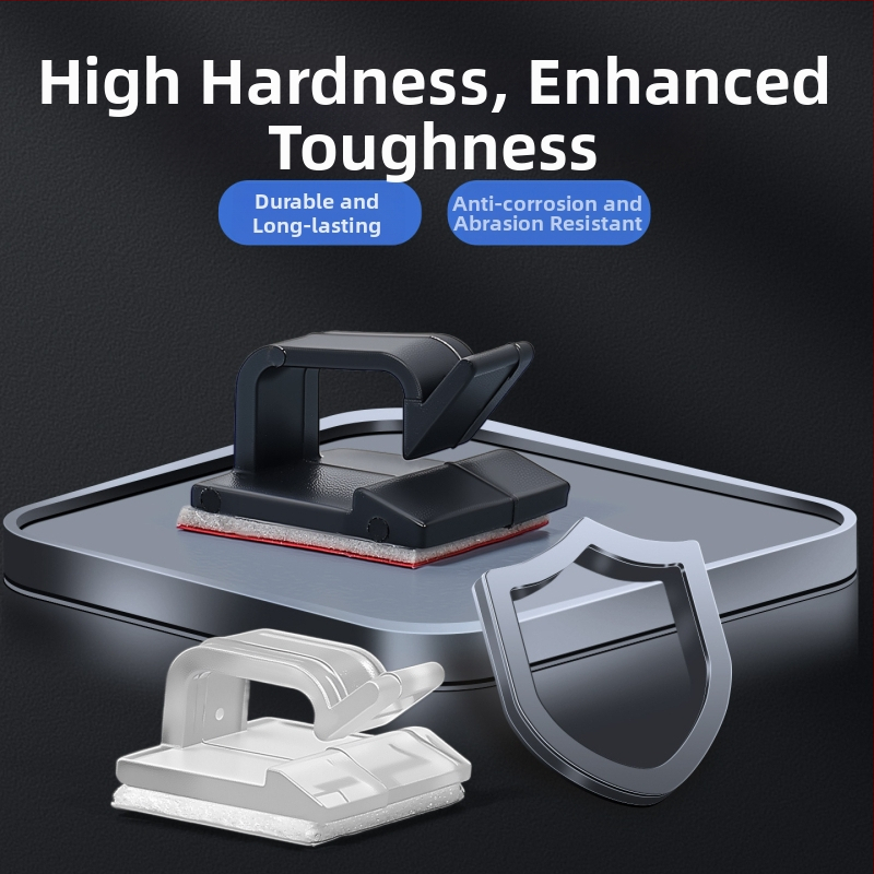 Skaidrs kabelu vadības klips ar līmējošu pamatu, piemērots tīkla kabeliem un uzņēmuma LAN