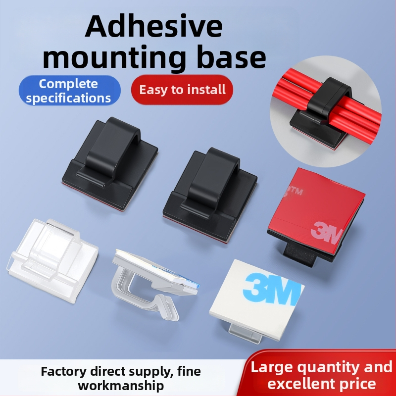 Kabeļu pārvaldības klips ar līmes pamatu, modeļa VHB3M/WCL-4-5, tīkla kabeliem (LAN)