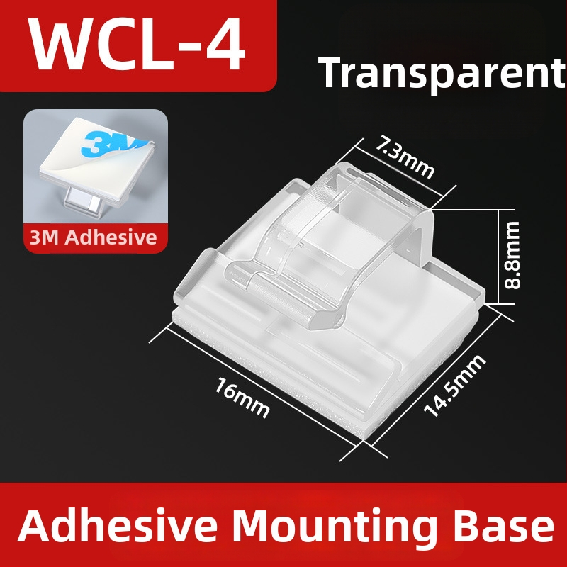 Kabeļu pārvaldības klips ar līmes pamatu, modeļa VHB3M/WCL-4-5, tīkla kabeliem (LAN)