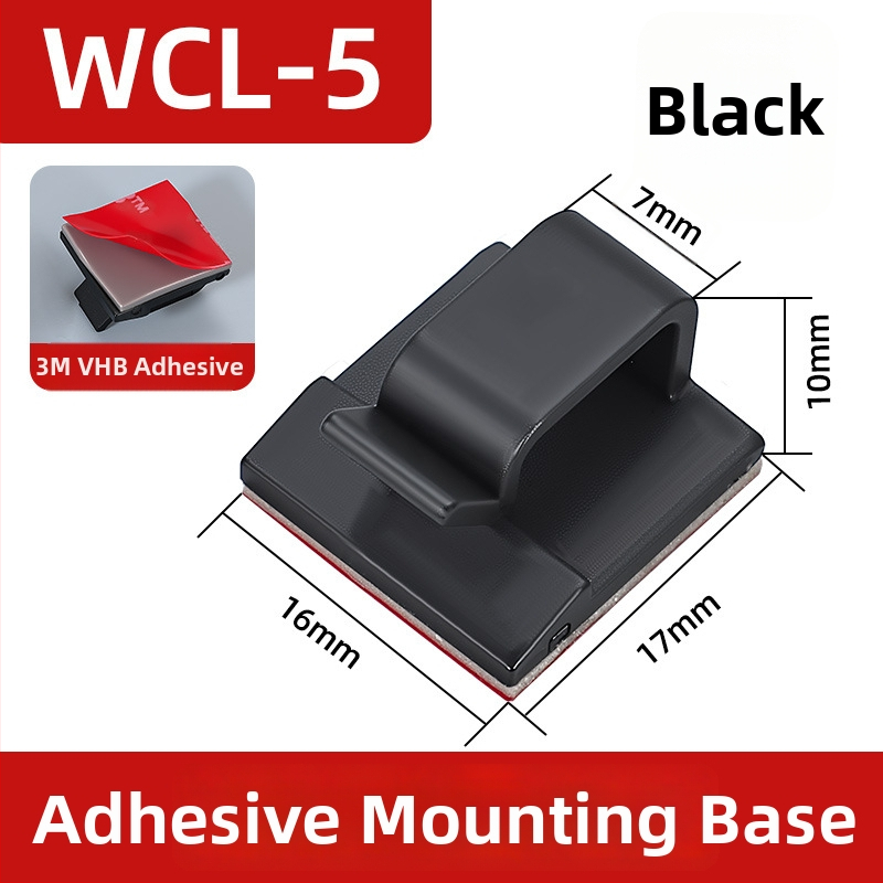Kabeļu pārvaldības klips ar līmes pamatu, modeļa VHB3M/WCL-4-5, tīkla kabeliem (LAN)