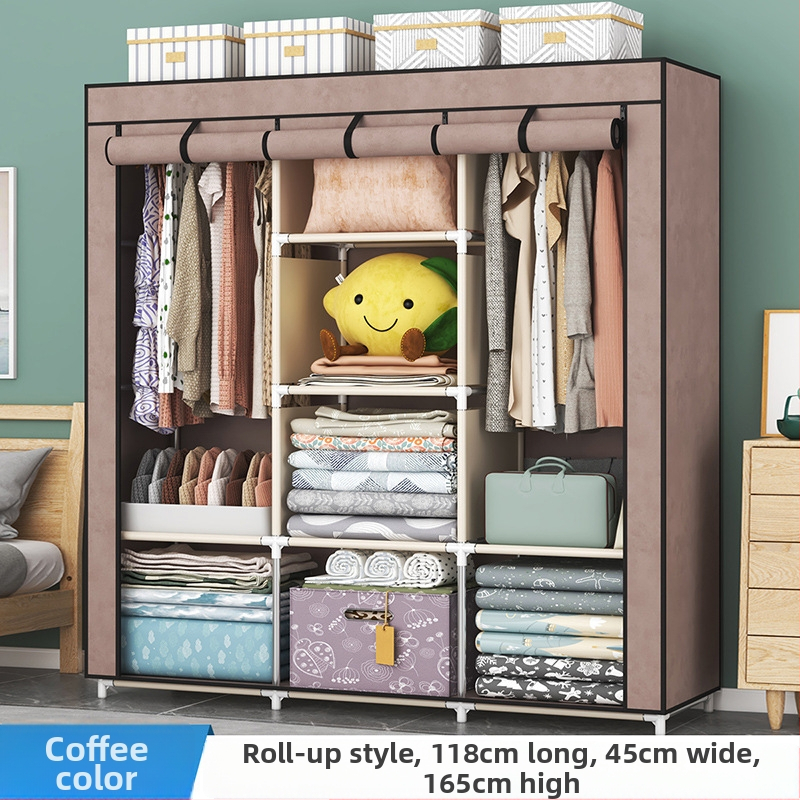 Vienkāršs drēbju skapis no nešķiedētā auduma, modeļa 1611-1612, grīdas montāža, uzglabāšanas skapis, svars 3,7 kg