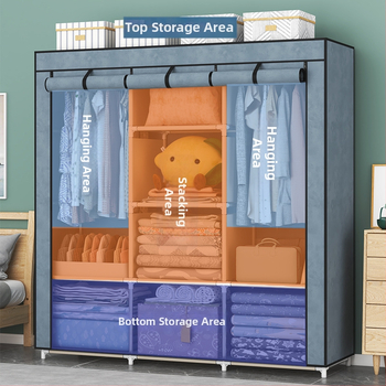 Solno vienkāršs kombinētais garderobs mājsaimniecībai, neizšūts audums, modelis 1611-1612, uz grīdas uzstādāms, svars 3,67 kg