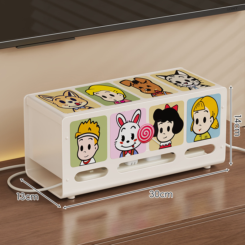 Cutie de depozitare a cablurilor cu capac - oțel carbon, 1 L, organizator de cabluri pentru birou, multipurpose