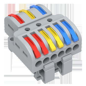 TL-633 DIN-rail typ rozdvojovací terminál pre vetvy vodičov so rýchlym zapojením