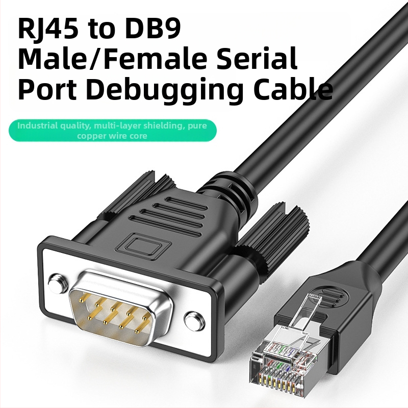 RJ45 uz DB9 seriālo konsoļu kabeli, adapterkabelis pārslēdzējam/serverim lietošanai, varš, niķelēts, garums 0.5-30 m
