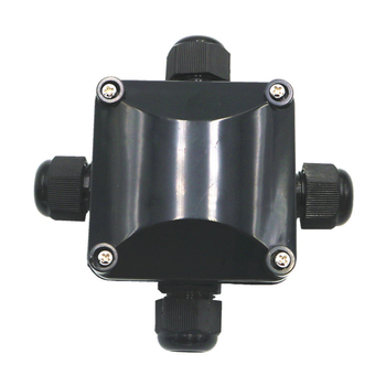 IP68 kültéri világítási kábelcsatlakozó doboz, műanyag, 3-utas elosztó doboz, egy bemenet és két kimenet