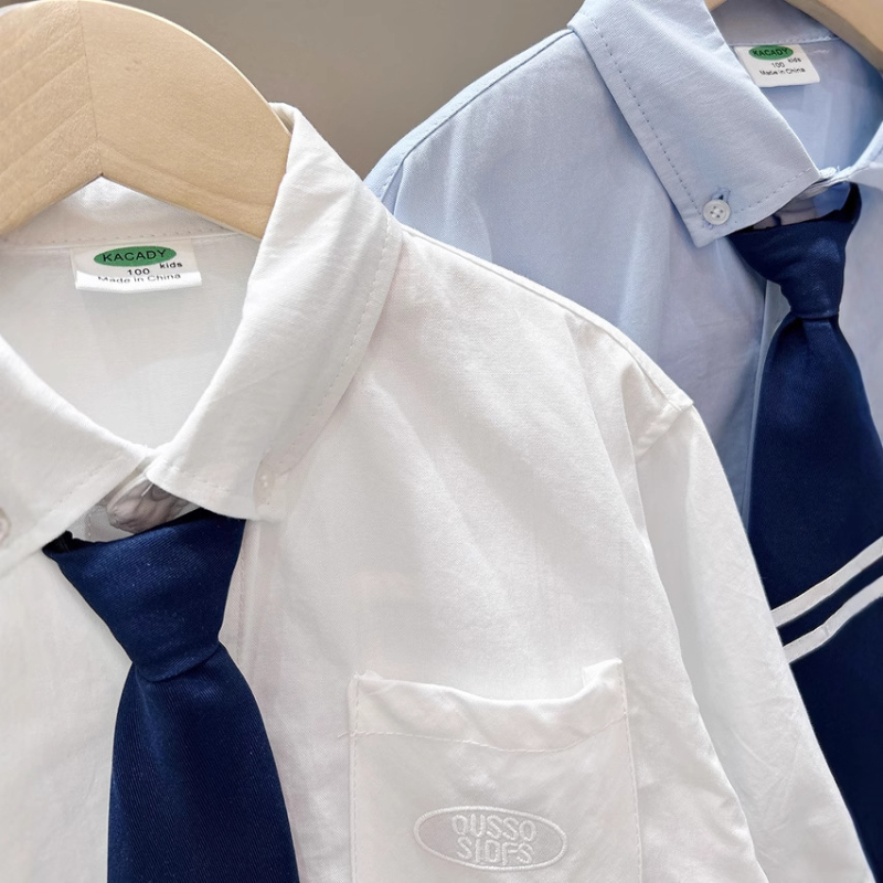 Dječja košulja za dječake, korejski stil, dugi rukavi, pamuk 95%