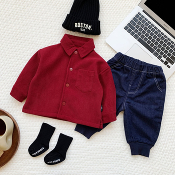 Dječja košulja - 70% pamuk, dugi rukav, rever ovratnik, za djecu 1–3 godine