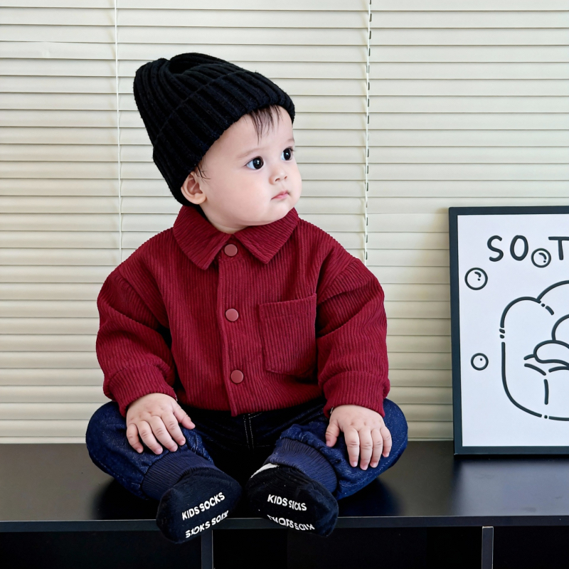 Dječja košulja - 70% pamuk, dugi rukav, rever ovratnik, za djecu 1–3 godine