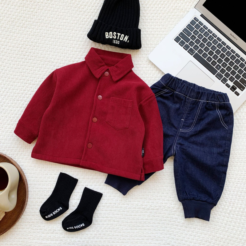 Dječja košulja - 70% pamuk, dugi rukav, rever ovratnik, za djecu 1–3 godine