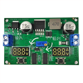 LM2596S reguliuojamas Boost/Buck DC-DC modulis su dviejų skaitmeninių voltmetrų rodmenimis – reguliuojamas maitinimo šaltinis DIY