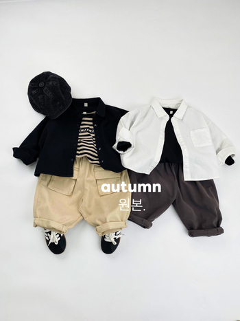 Dječja košulja s dugim rukavima, unisex, 100% pamuk, rever ovratnik, enzimsko pranje, korejski stil