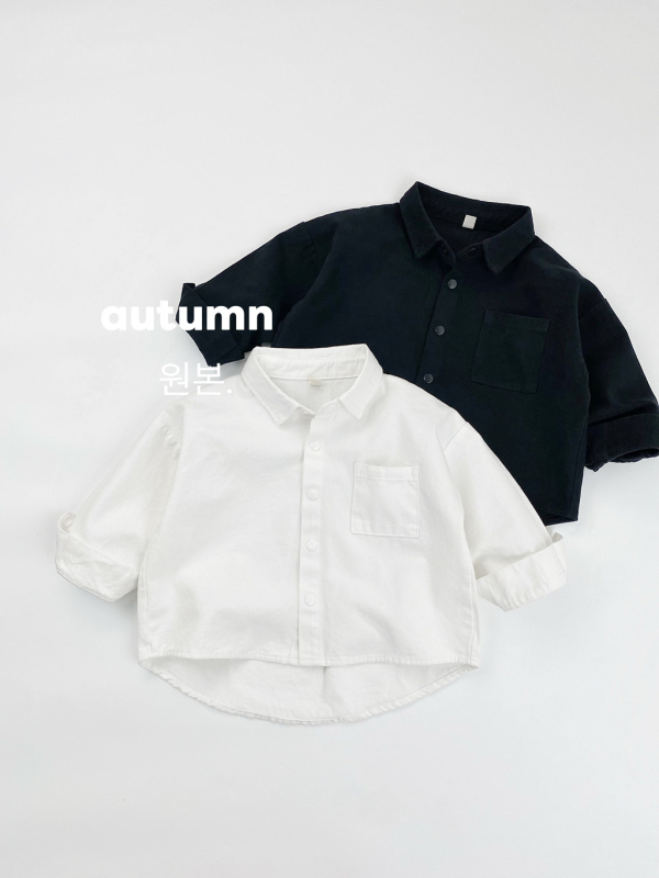Dječja košulja s dugim rukavima, unisex, 100% pamuk, rever ovratnik, enzimsko pranje, korejski stil
