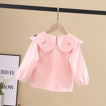 Cămașă de copii din bumbac cu mâneci lungi; model solid; potrivită pentru primăvară și toamnă; pentru vârsta 3–8 ani; stil lejer.