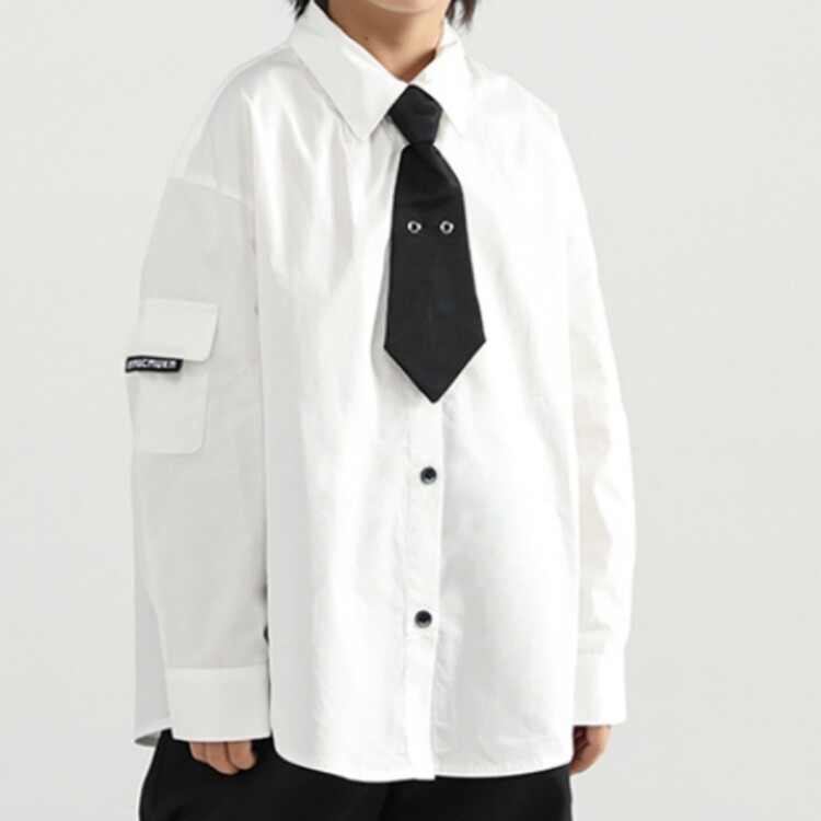 Cămașă pentru băieți cu mâneci lungi, guler tip lapel, amestec de bumbac 30%, stil preppy, pentru primăvară-toamnă